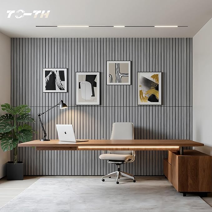 TO-TH Wood-Look Acoustic Wall Panels, 10 Pack 47.2” x 23.6” Sound Panels - Image 6