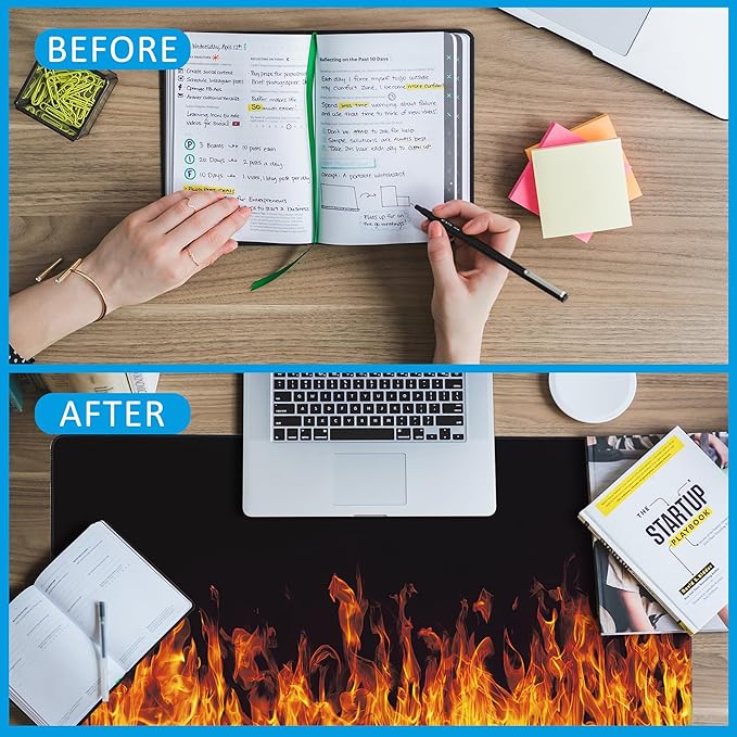 EOBKLAX Fire Flames Large Gaming Mouse Pad, Waterproof Desk Mat - Image 6