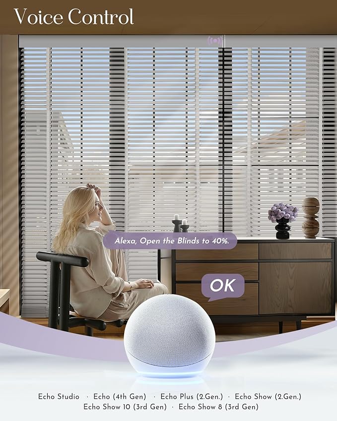 Graywind Motorized Solid Wood Blinds 90% Blackout Smart Electric Horizontal - Image 4