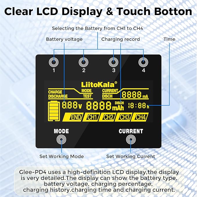 18650 Battery Charger, MIEKLALE 4-Bay Rechargeable Battery Charger - Image 5