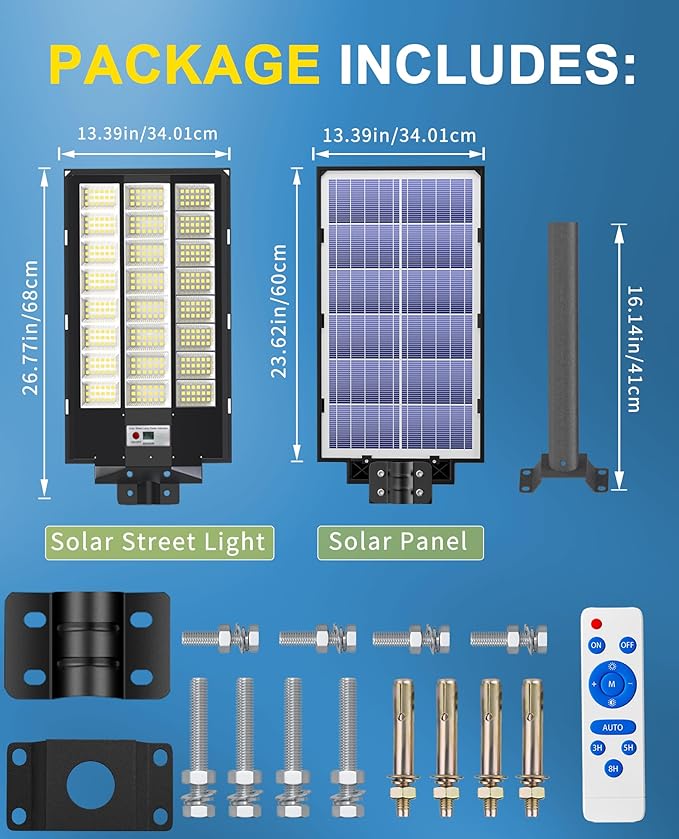 JAYNLT Y-8600W Solar Street Lights Outdoor, 6500K Commercial Parking Lot Light - Image 6