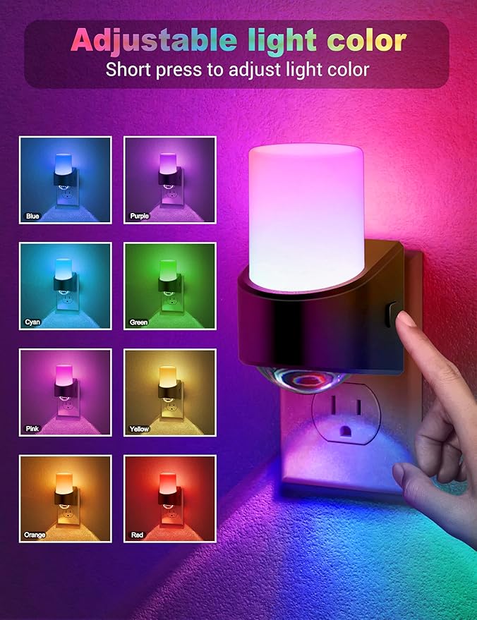 JandCase LED Night Lights Plug into Wall, Color Changing Night Light - Image 2