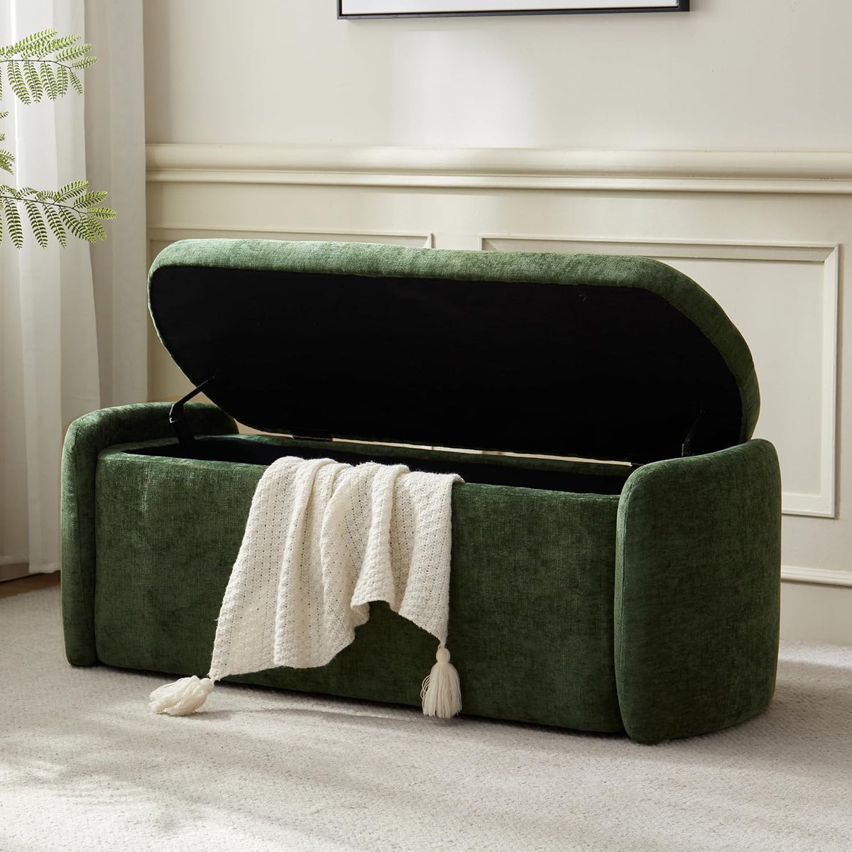 vknow storage bench, upholstered storage ottoman bench with, main product view