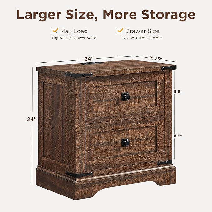 T4TREAM 24" Farmhouse Nightstand - Image 2
