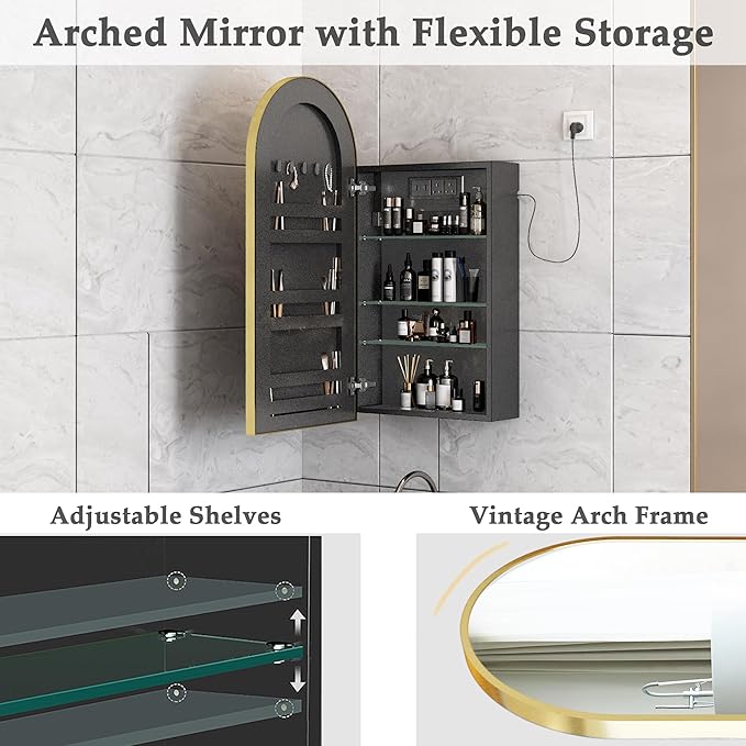 Gold Bathroom Medicine Cabinet - Image 6