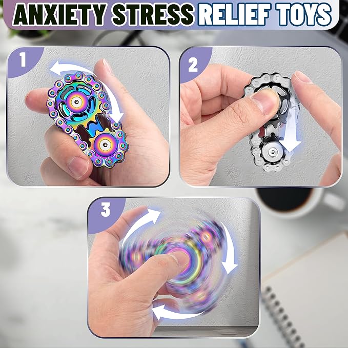 Valentines Day Gifts for Teens Boys Metal Fidget Spinner Toys for Adults - Image 2