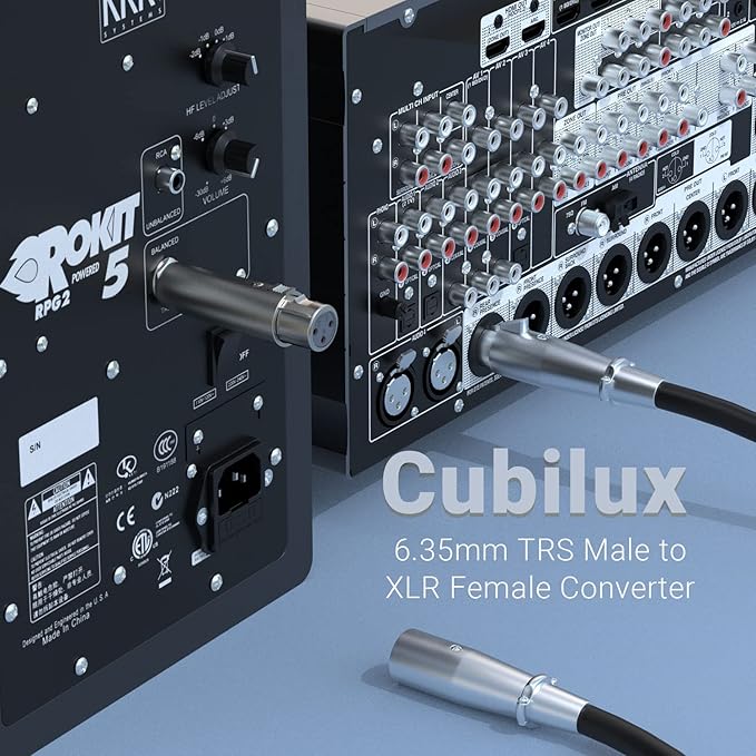 Cubilux Unbalance XLR Female to 1/4” TS Male Converter, XLR to 6.35mm TS Mono - Image 2