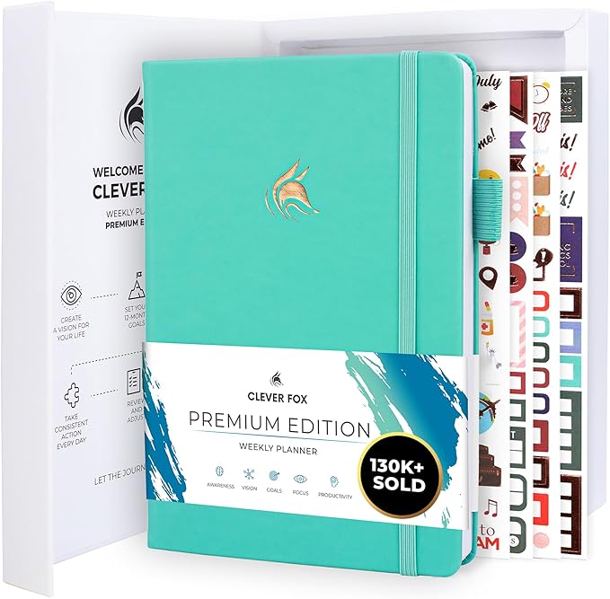 Clever Fox Planner Premium Edition – Undated Luxurious Weekly & Monthly Planner by CleverFox
