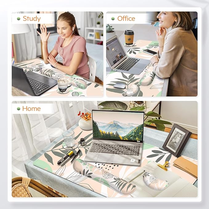 Gimars 4 in 1 Mouse Pad and Keyboard Wrist Rest Set, Large Mouse Pad - Image 8
