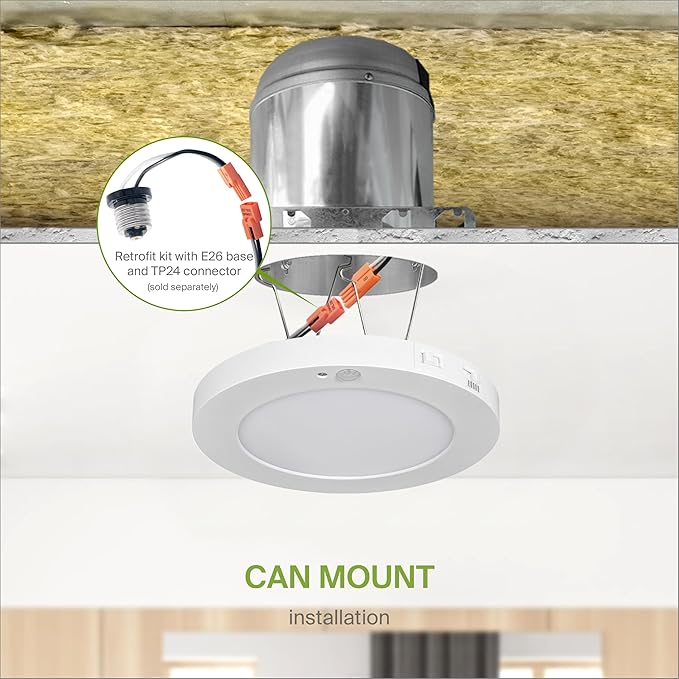 ASD LED 7" Round Flush Mount Ceiling Light Fixture, Low Profile Surface - Image 8