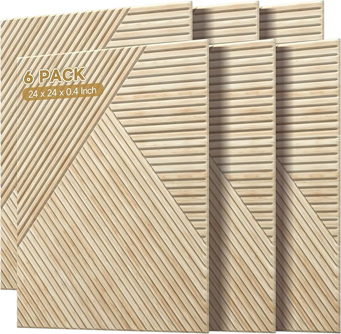 Autorific Acoustic Wall Panels, 6 Pack Total Size 72 x 48 Inches, Self-Adhesive by AUTORIFIC