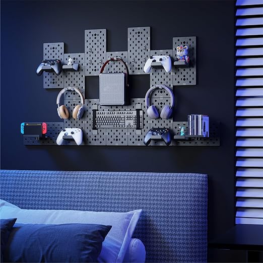PEGZONE Controller and Headphone Holder Wall Mount, Modular Gaming Pegboard - Image 3