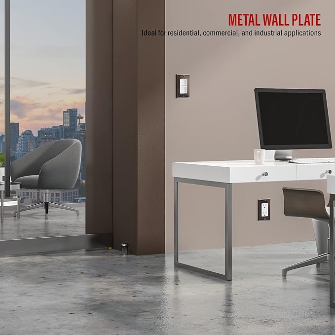 ENERLITES Decorator Switch Metal Wall Plate, Stainless Steel Outlet Cover - Image 2