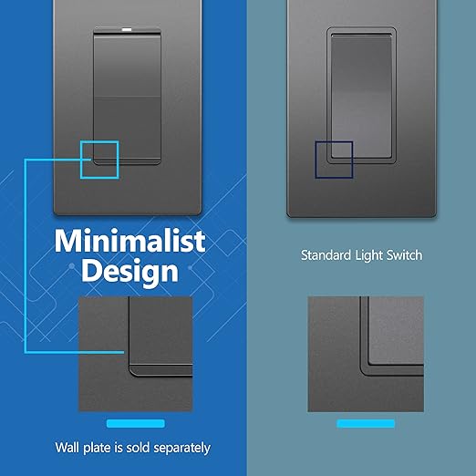 LIDER Minimalist Design Matte Finish Lighted 4-Way Decorator Light Switch - Image 5