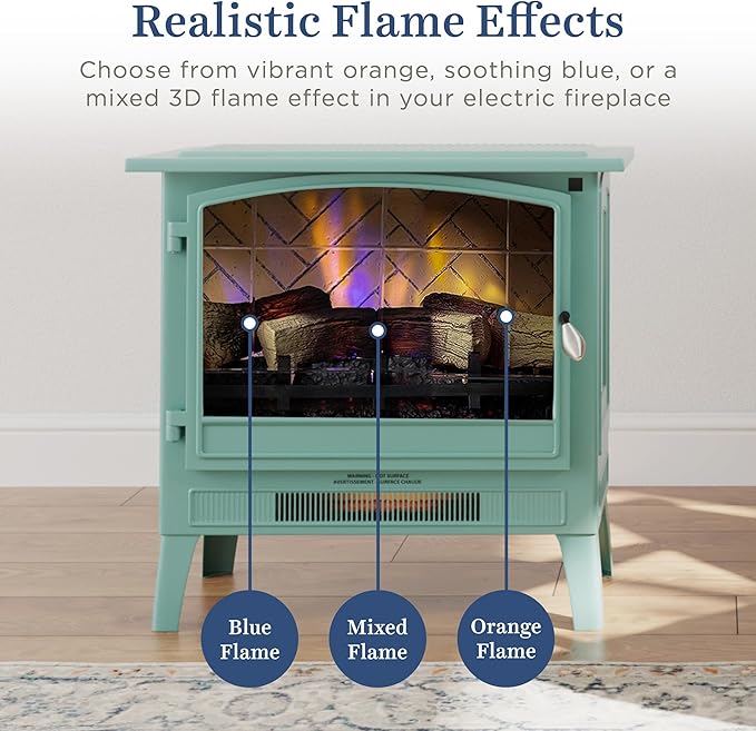 Country Living Infrared Freestanding Electric Fireplace Stove Heater in Mineral - Image 4