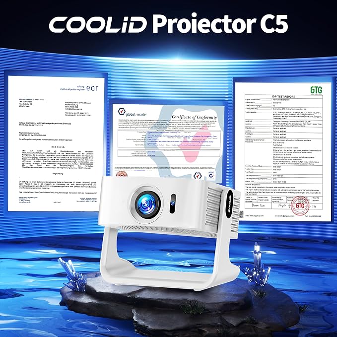 1080P HD Mini Projector Dual Band WiFi6 5G and BT 5.4 Auto Focus & Obstacle - Image 2