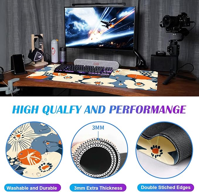 Cute Anime Flower Mouse Pad, Women's Office Desk Accessory Decoration, Expanded - Image 4