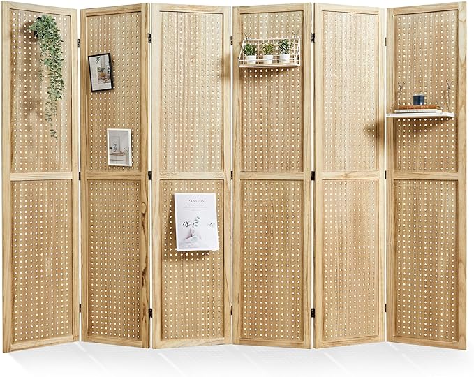 Pegboard Display, 5.6Ft Portable Freestanding Wall Organizer Wooden Room by Svimi