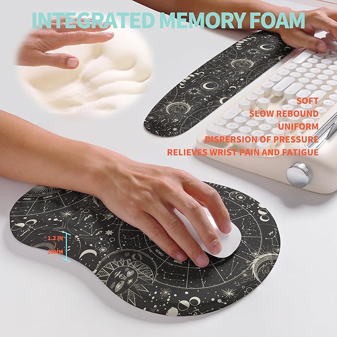 KUOSGM 2-in-1 Ergonomic Set, Wave Rise Keyboard Wrist Rest and Massage Bulge - Image 4