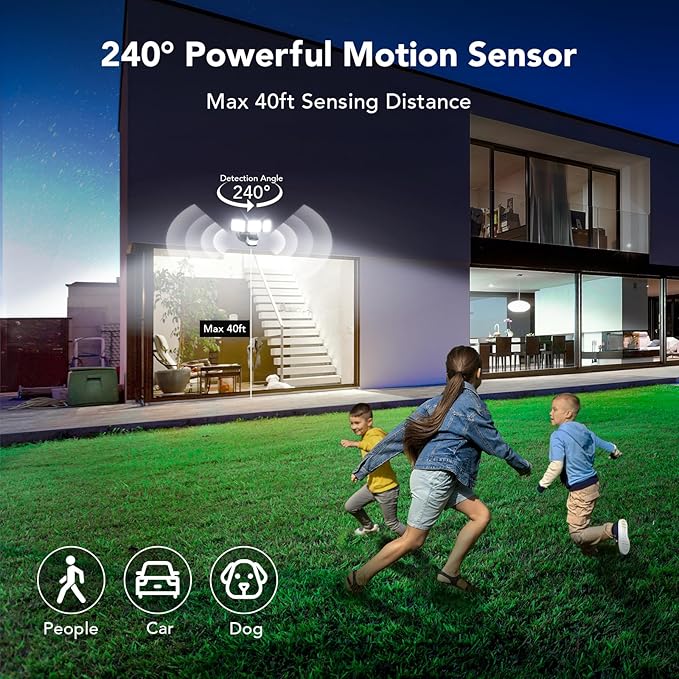 OREiN Motion Sensor Outdoor Flood Light, 26W 3500LM LED Security Light - Image 3
