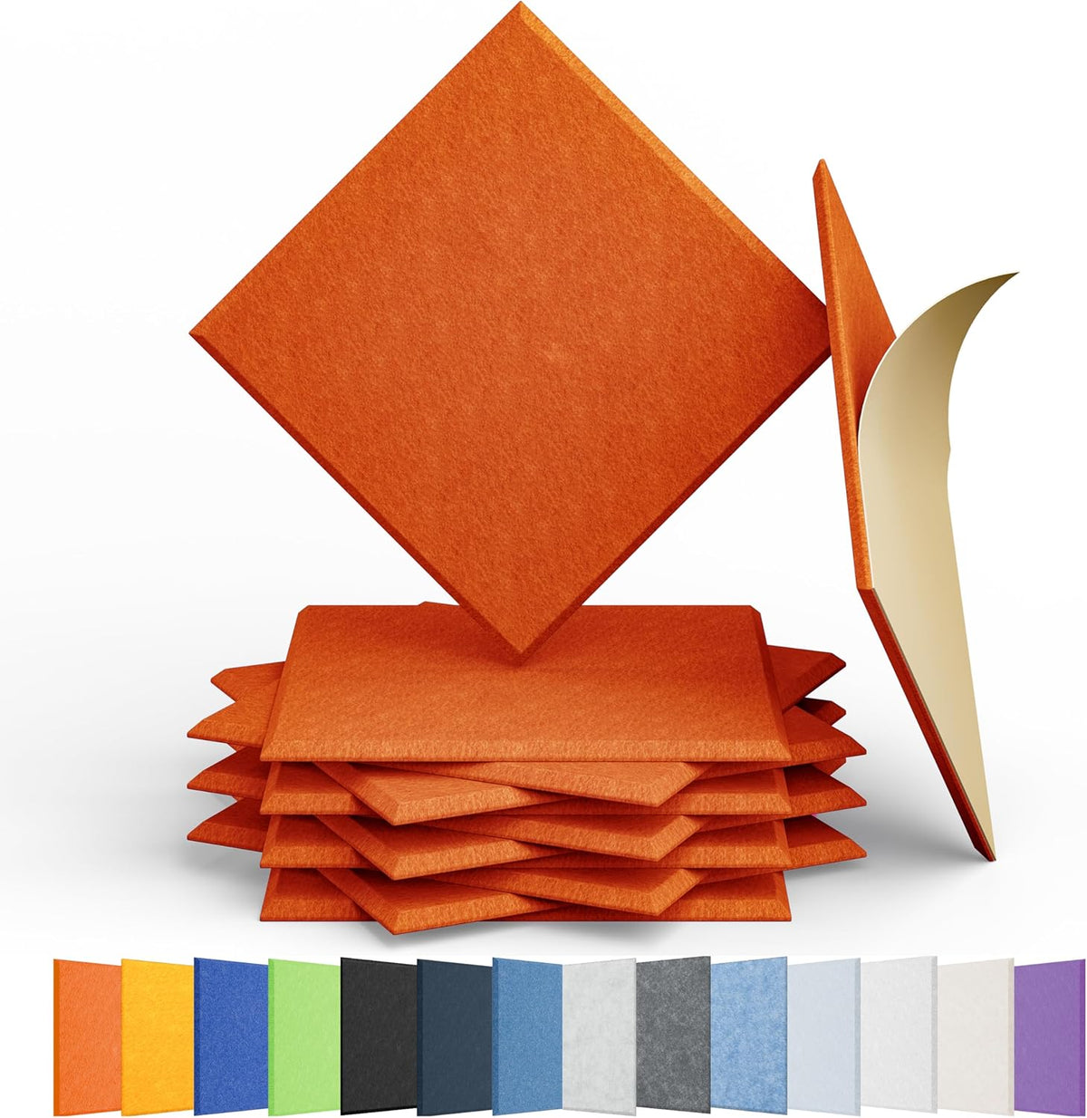 Amantech 12 Pack Acoustic Panels Self Adhesive Sound Proof Foam, High Density