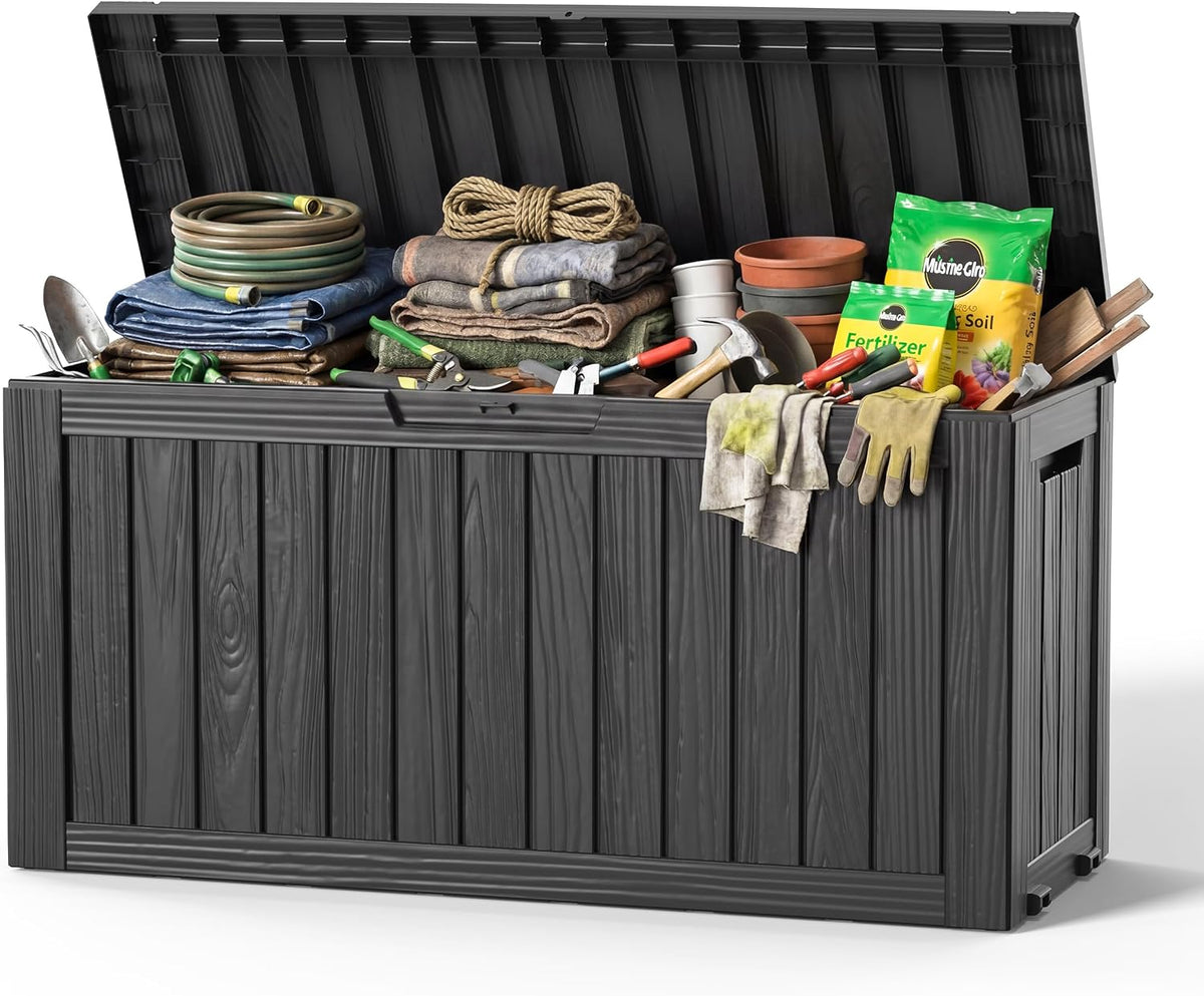 drato 100 gallon waterproof deck box outdoor storage, main product view
