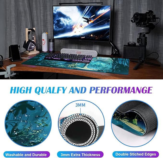 Anime Tropical Plants XL Extended Game Keyboard Pad, Women's Office Decoration - Image 4