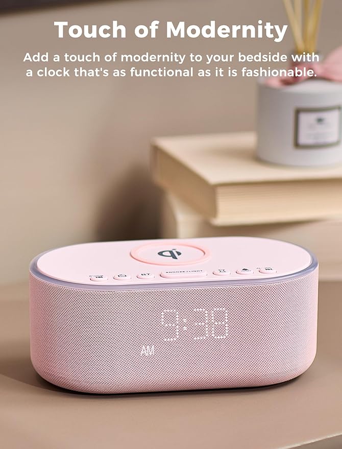Odokee Wireless Charging Alarm Clock Radio: Qi Certified Fast Wireless Charger - Image 7