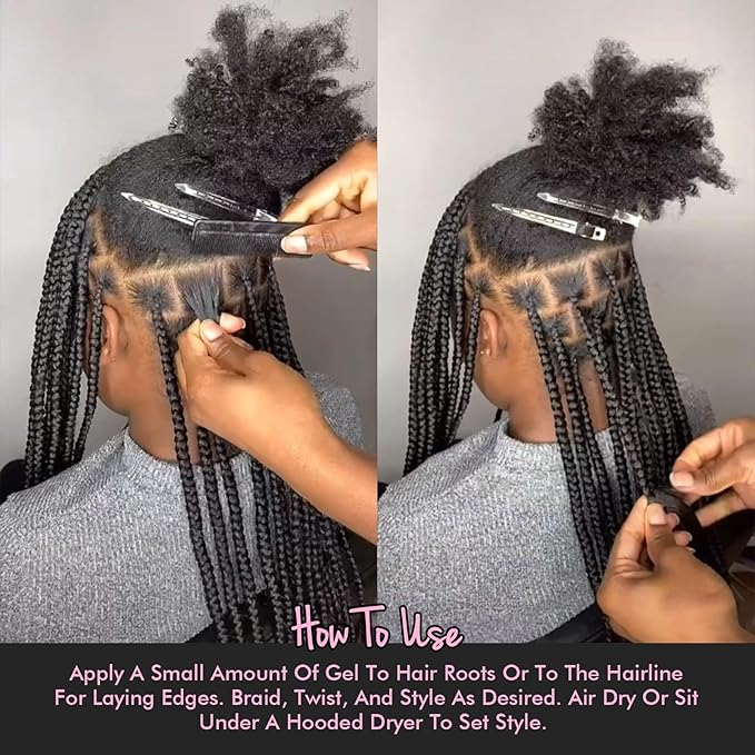 Edge Control Gel for 4C Hair Braiding Hair Gel Firm Hold, Hair Styling Wax - Image 4