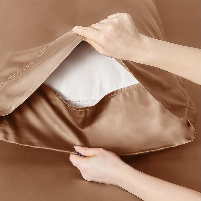 Bedsure Cooling Sheets Twin, Rayon Derived from Bamboo, Breathable & Soft Twin - Image 5