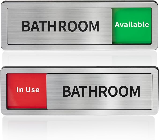 Bathroom Sliding Door Signs, Restroom Signs by Abudada
