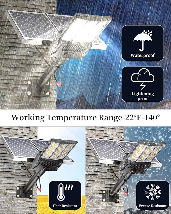 Ofuray Of-9800W Solar Street Lights Outdoor, 750000Lm Solar Parking Lot Lights - Image 3