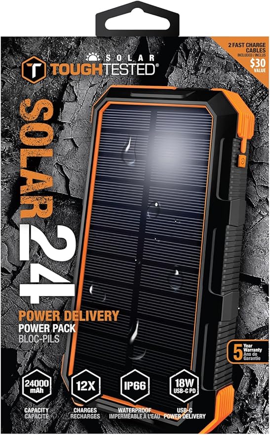 ToughTested Solar Power Bank 24000mAh, Fast Charging Portable Charger External - Image 9