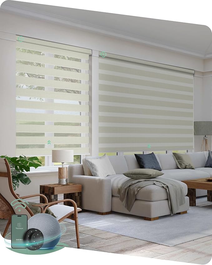Yoolax Motorized Zebra Blinds Compatible by Yoolax