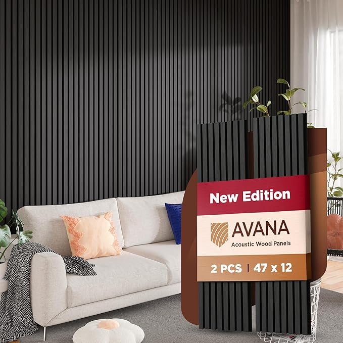 Avana Acoustic Wood Wall Panels – 47.2 X 12.6 Inch Black Oak Acoustic Panels 2 by AvanaHome