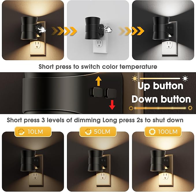 L LOHAS LED Dimmable Night Light, 3CCT Adjustable Color & Brightness, Night - Image 6
