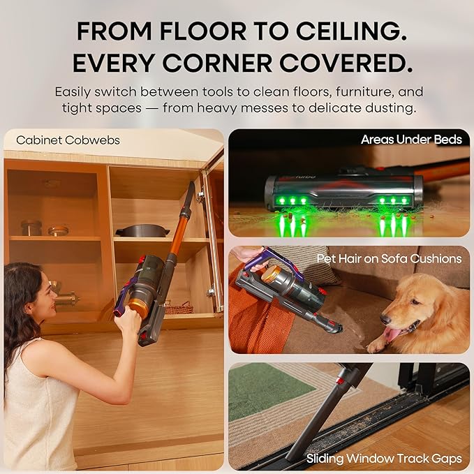 KIPMAX Cordless Vacuum Cleaner, 50KPa 550W Stick Vacuum - Image 9