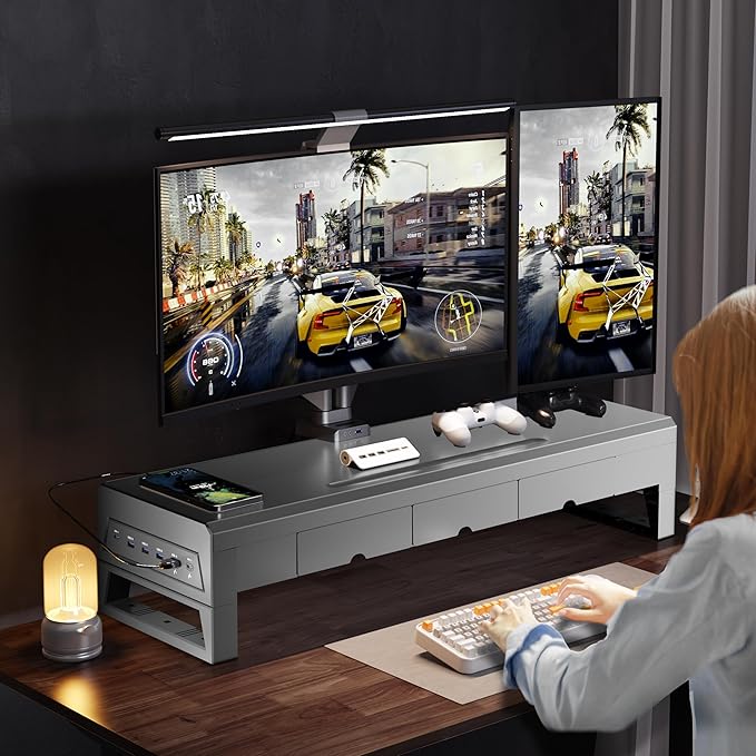 Computer monitor stand with three drawer ，22W charging, 2 USB 3.0, and 1 USB - Image 6