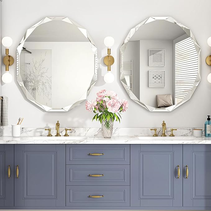 Bathroom Mirrors for Over Sink, Round Frameless Mirrors for Wall, 24x30 Inch - Image 2