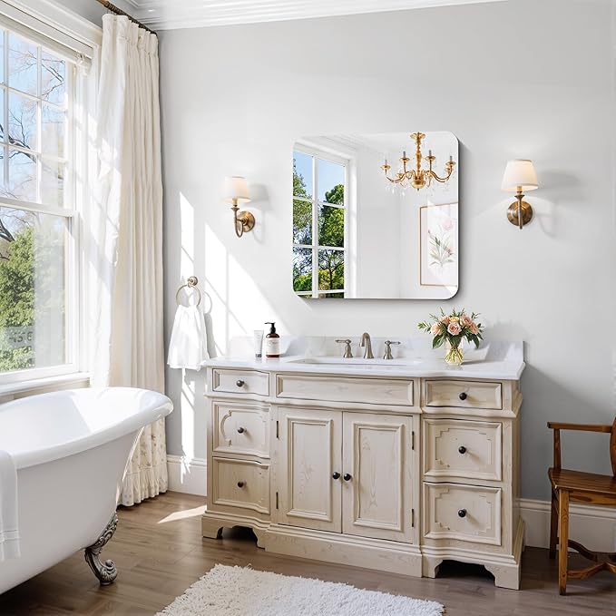 CILIBER Frameless Wall Mirror, HD Shatterproof Vanity Mirror - Image 3