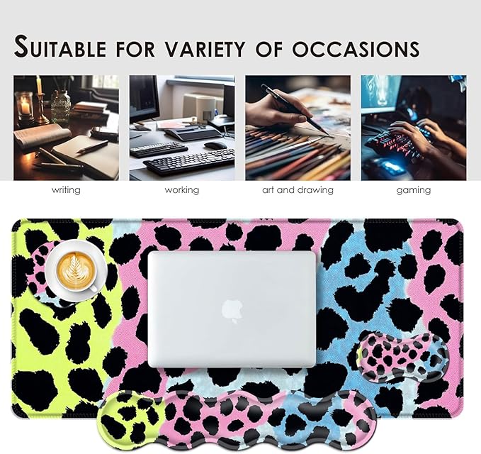 BFUKVOU Large Keyboard Mouse Pad Set, Extended Mouse Pad+Keyboard Wrist Rest - Image 7