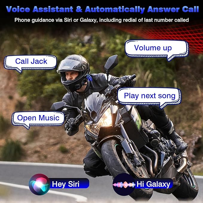 ZOVTIX Motorcycle Helmet Headset Support 8 Riders Group Intercom Communication - Image 8
