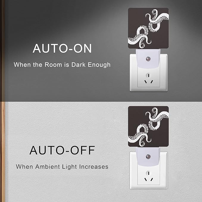 Smoaffly Octopus Night Light Plug-in LED Nightlights Auto Sensor Night Lamp - Image 5