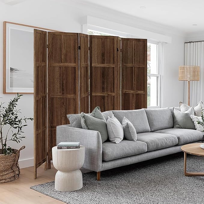 ALeesing 6 Panel Room Divider, 5.6Ft Wood Room Dividers and Folding Privacy - Image 9