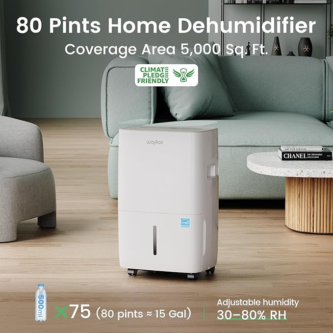 Waykar 80 Pints 2025 Energy Star Dehumidifier - Image 2