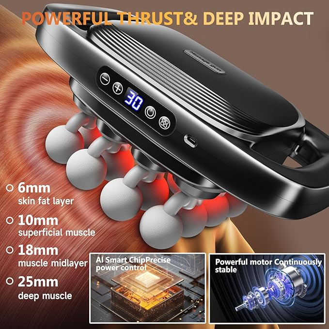 Fakosre Upgraded 16-Head Massage Gun, Deep Tissue Percussion Massager, Muscle - Image 2