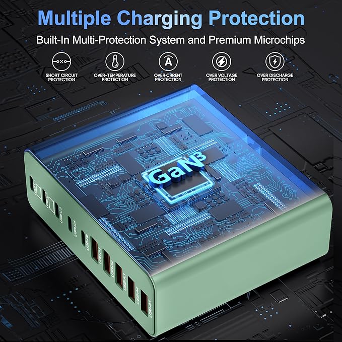 420W USB C Charger Block, 10-Port Charging Station GaN Fast Charging Type C & - Image 5