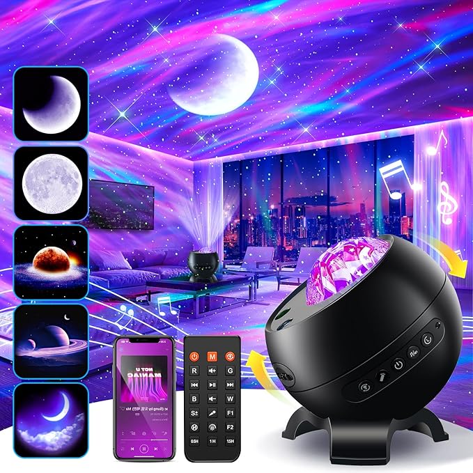 Northern Galaxy Light Projector, 300+Modes & 5 Films Star Projector, 15 White by Staryou