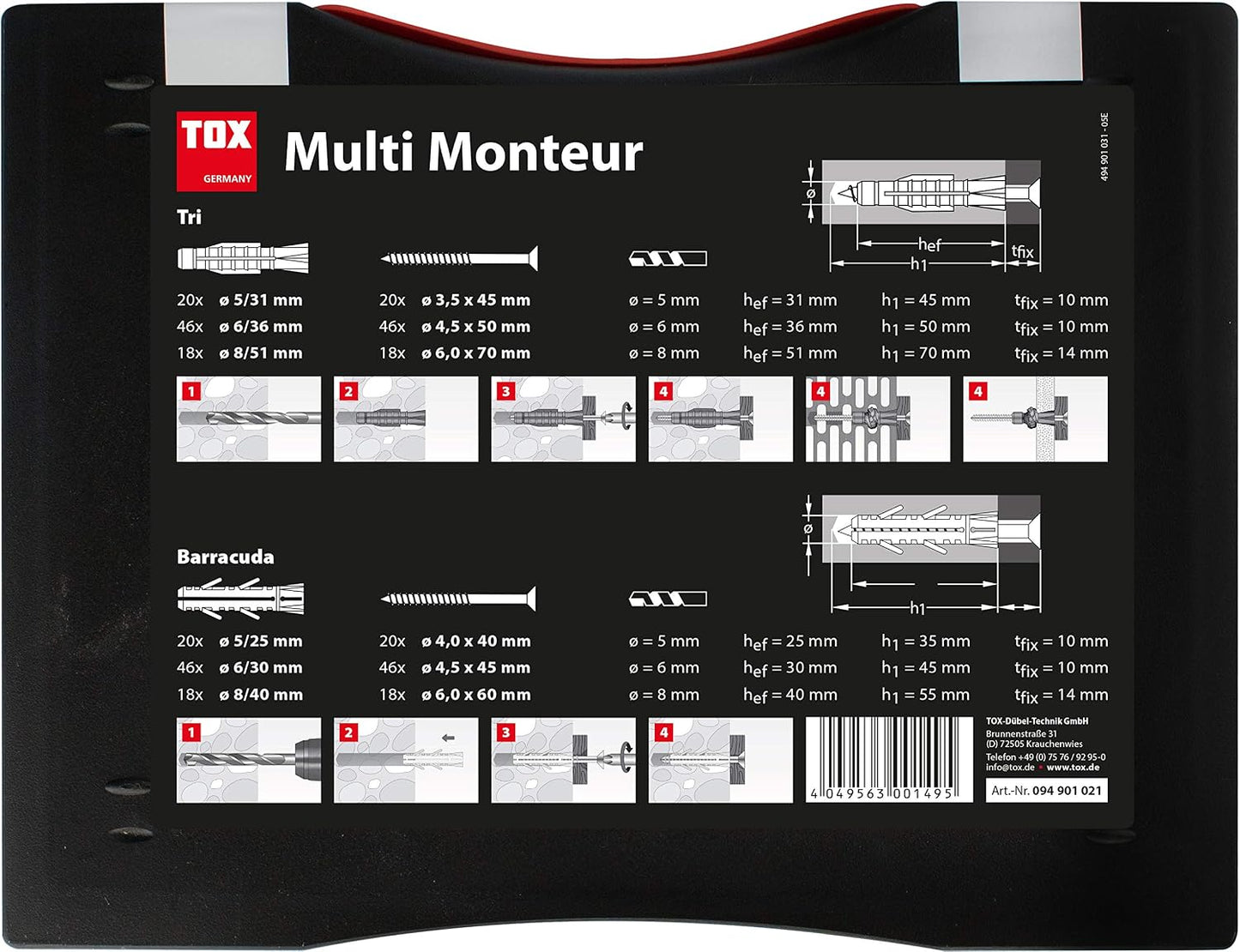 TOX Standard Assortment Multi Monteur, 336 Pieces, 094901021