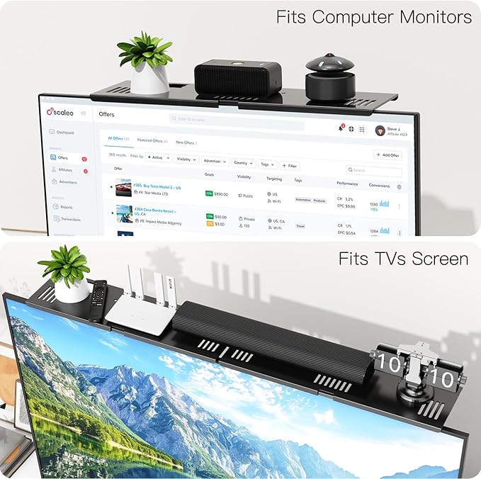 Soundbar Mount, No Drilling Steel TV Top Shelf Fits Most of Sound Bars Up to 15 - Image 9